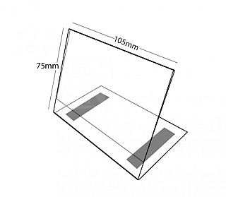 Plastový stojánek L 75 x 105 (A7) na šířku čirý s magnetem