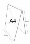 Plexi stojánek A A4 na výšku 305 x 215 mm