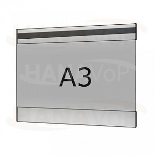 Plastová kapsa antireflexní A3 na šířku typ C 1x magnet
