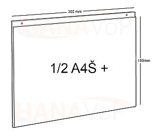 Plexi tabulka 1/2 A4+ na šířku