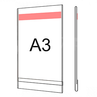 Plastová kapsa O A3 na výšku s oboustrannou čirou páskou