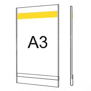 Plastová kapsa O A3 na výšku s oboustrannou pěnovou páskou