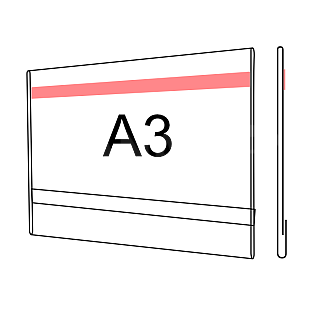 Plastová kapsa O A3 na šířku s oboustrannou čirou páskou