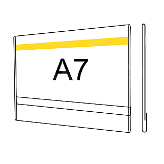 Plastová kapsa O A7 na šířku s oboustrannou pěnovou páskou