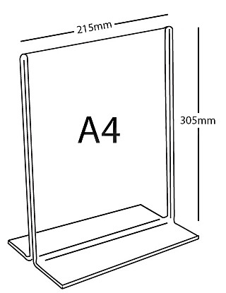 Plexi stojánek T A4 na výšku