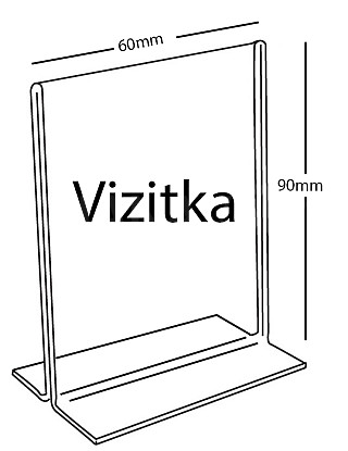 Plexi stojánek T vizitka na výšku