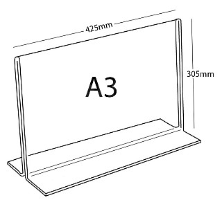 Plexi stojánek T A3 na šířku