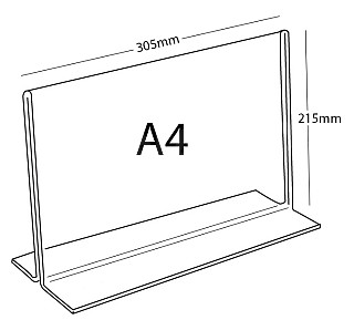 Plexi stojánek T A4 na šířku