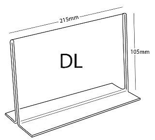 Plexi stojánek T 1/3 A4 - DL na šířku