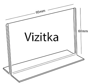 Plexi stojánek T vizitka na šířku