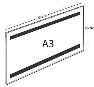 Plexi kapsa magnet A3 na šířku