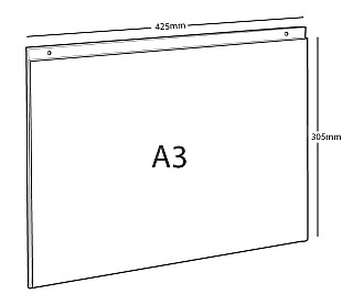 Plexi tabulka A3 na šířku