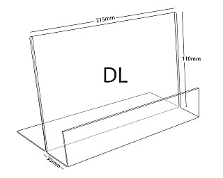 Plexi stojánek zásobník DL na šířku ( s přednosem )
