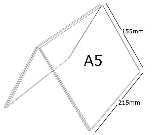 Plexi stojánek A A5 na šířku155x215mm