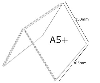 Plexi stojánek A A5+ na šířku 150 x 305 mm