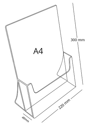 Litý stojánek z plexiskla - stojací A4