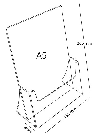 Litý stojánek z plexiskla - stojací A5