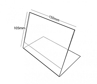 Plastový stojánek L 105 x 150 (A6) na šířku čirý