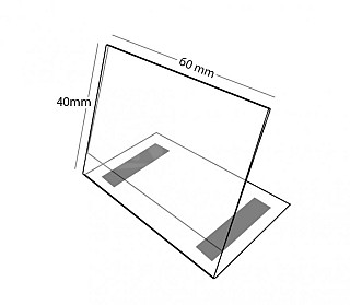 Plastový stojánek L 40 x 60 na šířku čirý s magnetem