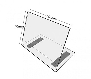 Plastový stojánek L 40 x 60 na šířku antireflexní s magnetem