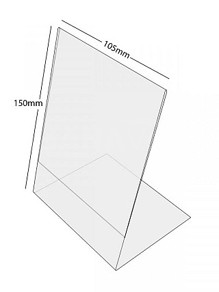 Plastový stojánek L 150 x 105 (A6) na výšku antireflexní
