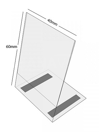 Plastový stojánek L 60 x 40 na výšku antireflexní s magnetem