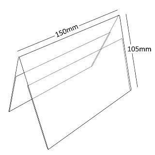 Plastový stojánek A 105 x 150 (A6) na šířku čirý