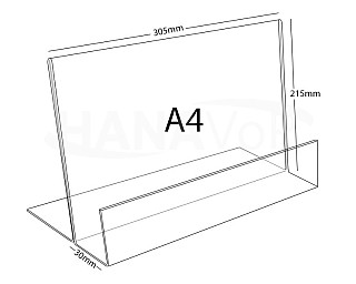 Plexi stojánek zásobník A4 na šířku ( s přednosem )