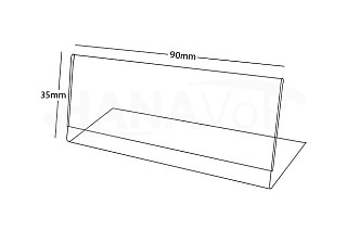 Plastový stojánek L 35 x 90 na šířku čirý