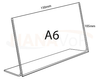 Plexi stojánek L A6 na šířku