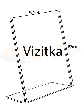 Plexi stojánek L vizitka na výšku