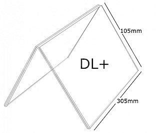 Plexi stojánek A DL+ na šířku 105 x 305 mm