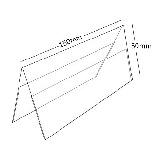 Plastový stojánek A 50 x 150 na šířku čirý