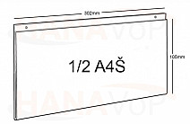 Plexi tabulka 1/2 A4 na šířku
