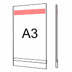 Plastová kapsa O A3 na výšku s oboustrannou čirou páskou