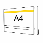 Plastová kapsa O A4 na šířku s oboustrannou pěnovou páskou