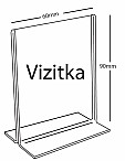 Plexi stojánek T vizitka na výšku