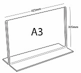 Plexi stojánek T A3 na šířku