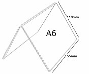 Plexi stojánek A A6 na šířku 110 x 155 mm