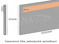 Cenovková lišta jednoduchá 60 antireflexní