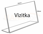 Plexi stojánek L Vizitka na šířku