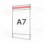 Plastová kapsa A7 na výšku typ C  1x čirá samolepka